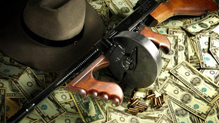 Gun money hat foreground pile - a pile of money free wallpaper