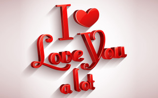 Red love you heart shadow - a red text free wallpaper
