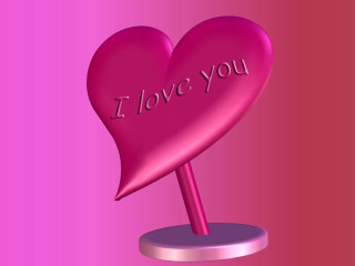 Pink heart i love you 2 - object free wallpaper
