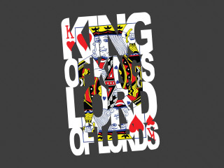 King of hearts card black - white lettering free wallpaper