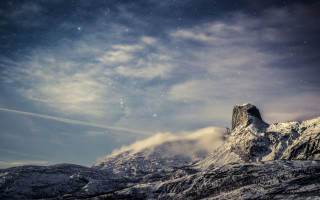 Mountain snow peak cloudy sky 6 - under free wallpaper