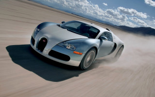 Bugatti desert road daytime clouds - panfuturism free wallpaper for desktop