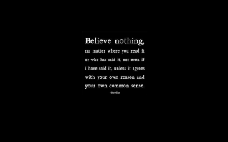 Believe nothing black white quote - free space wallpaper
