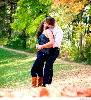 Man woman embracing park trees - a man and woman free wallpaper