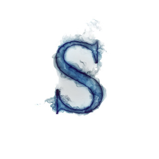 Blue white letter s smoke - blue free wallpaper