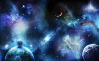 Space scene planets stars man 2 - planet free wallpaper