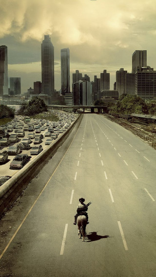 Motorcycle ride city skyline cars - a person riding free wallpaper