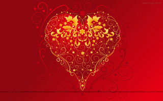 Heart gold swirl folk art - a heart free wallpaper