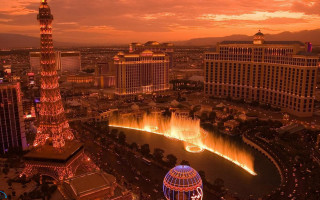 Las vegas strip night view - paris school free wallpaper