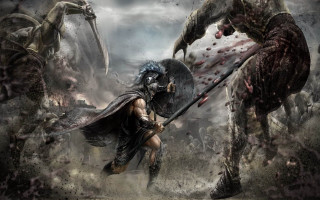 Man sword helmet zombies giant - a giant head free wallpaper