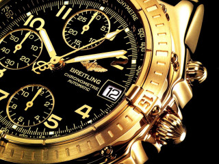 Gold watch black face photorealism - a black face free wallpaper