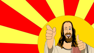 Man beard thumbs up sun - loony toon free wallpaper