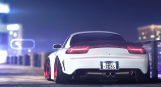 White car parking lot night 2 - cedric seaut keos masons free wallpaper