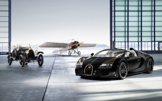 Buggy car parking lot plane - dieselpunk free wallpaper