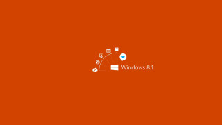 Red background white window blue - clock free wallpaper