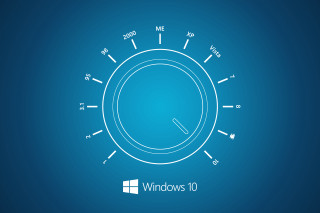 Blue background clock windows10 logo - the bottom right corner free wallpaper