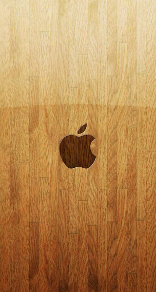 Wooden surface apple logo letterism - a wooden surface free wallpaper