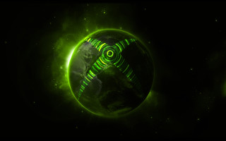 Green black earth spiral night - earth free wallpaper