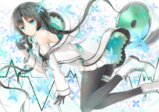 Girl white dress green ball - luminous free wallpaper