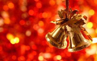 Gold bell red yellow background - gold free wallpaper