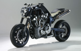 Motorcycle studio shot gray background 3 - biomechanical free wallpaper