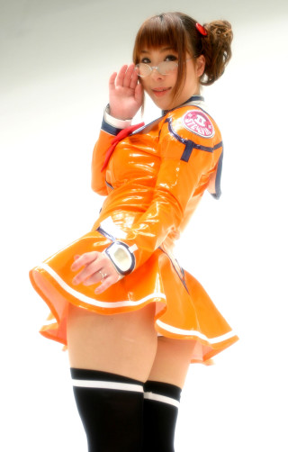 Woman orange outfit posing hands - hint of yayoi kasuma free wallpaper