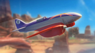 Toy airplane flying blue sky - the background and a person free wallpaper