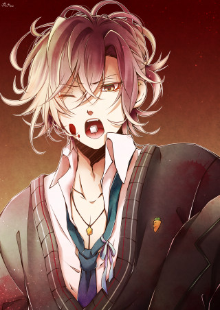 Creepy anime character face chest - blood free wallpaper