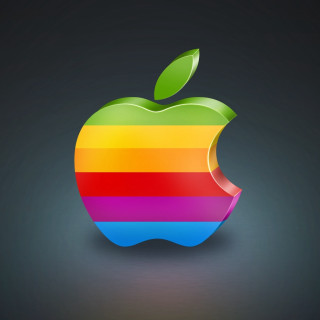 Apple logo rainbow stripe green - a green leaf free wallpaper
