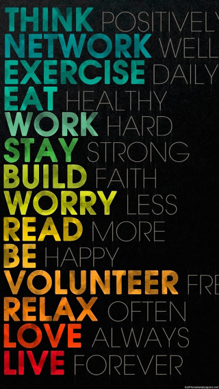 Colorful words poster shapes design - simple free wallpaper