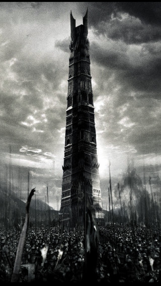 Tower crowd dark sky clouds - a person holding free wallpaper
