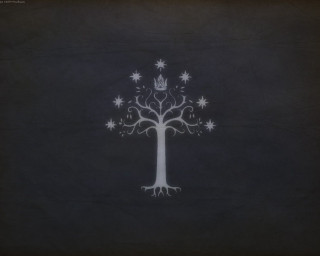 White tree stars black background - lord of the rings free wallpaper