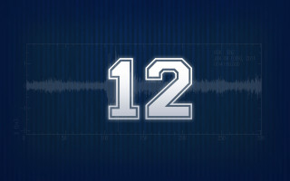 Twelve soundwave blue background white - serial art free wallpaper