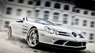 White sports car driving street 4 - a street next free wallpaper