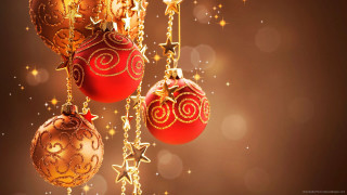 Christmas ornaments hanging stars sparkles - a string free wallpaper