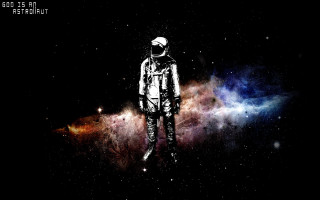 Man space suit galaxy stars - a white outline free wallpaper