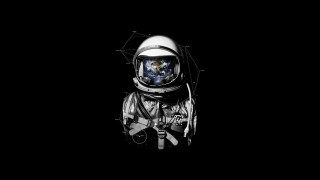 Space suit planet helmet black - free space wallpaper