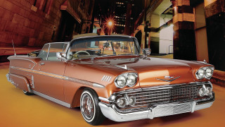 Classic car tunnel man woman - a man in the background free wallpaper