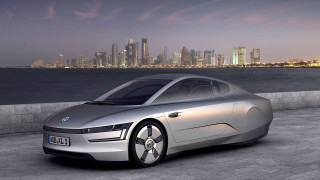 Silver car concrete road city - concept design free wallpaper