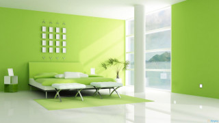 Green room white bed green - a white bed free wallpaper