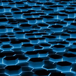 Blue black hexagons large group 3 - beeple free wallpaper