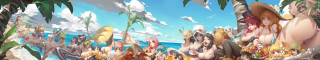 People beach painting ocean palm - chen chun free wallpaper