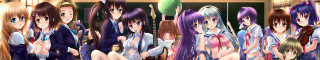 Anime girls long hair colorful 2 - a group of anime girls free wallpaper