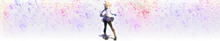 Cartoon character water drops pink - a white umbrella free wallpaper