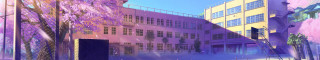 City street building trees person - a painting of a city street free wallpaper