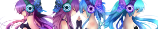 Girl long hair blue purple - her head and a butterfly free wallpaper