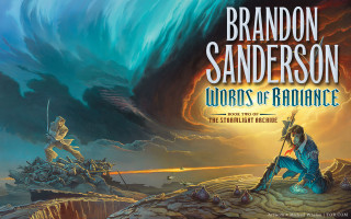 Man kneeling rock sword wave - brian and wendy froud free wallpaper