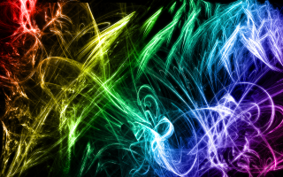 Colorful black background rainbow swirl 2 - vibrant color free wallpaper