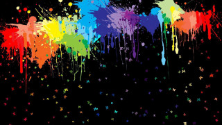 Rainbow paint splatter background stars - graffiti paint free wallpaper