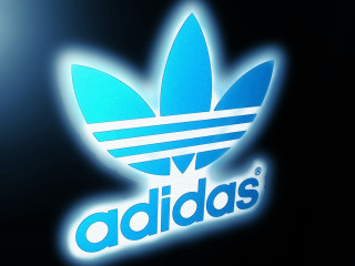 Blue adidas logo black background 4 - gradient light blue free wallpaper